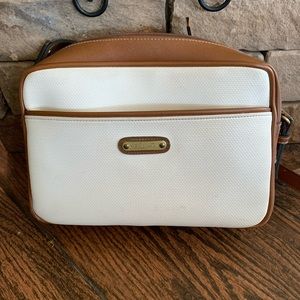 Liz Claiborne white/tan purse